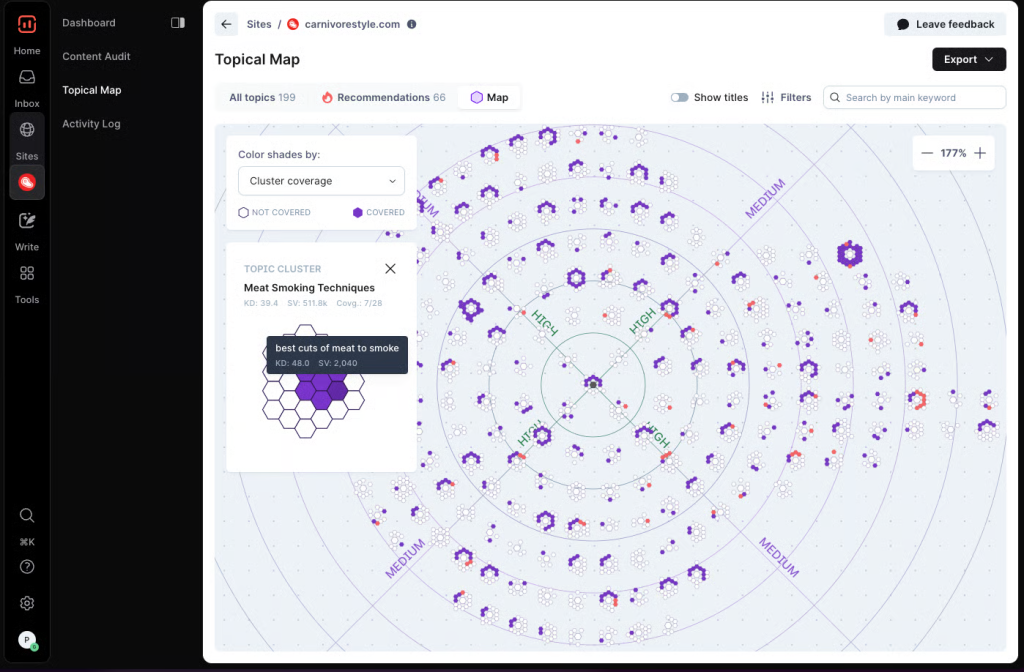Screenshot of Topical Map in Surfer. 