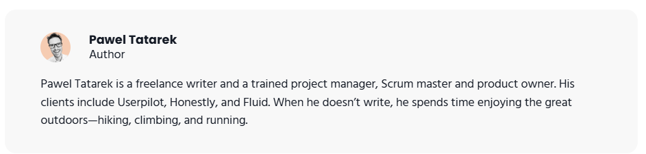 ai search optimization: a screenshot of my bio demonstrating my expertise in project management