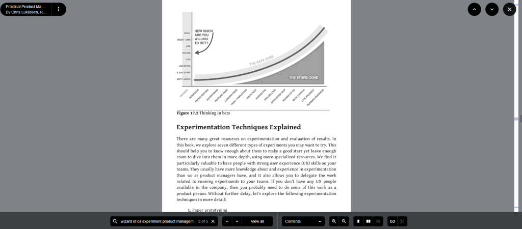 screenshot of a page about product experimentation I found via Google Scholar