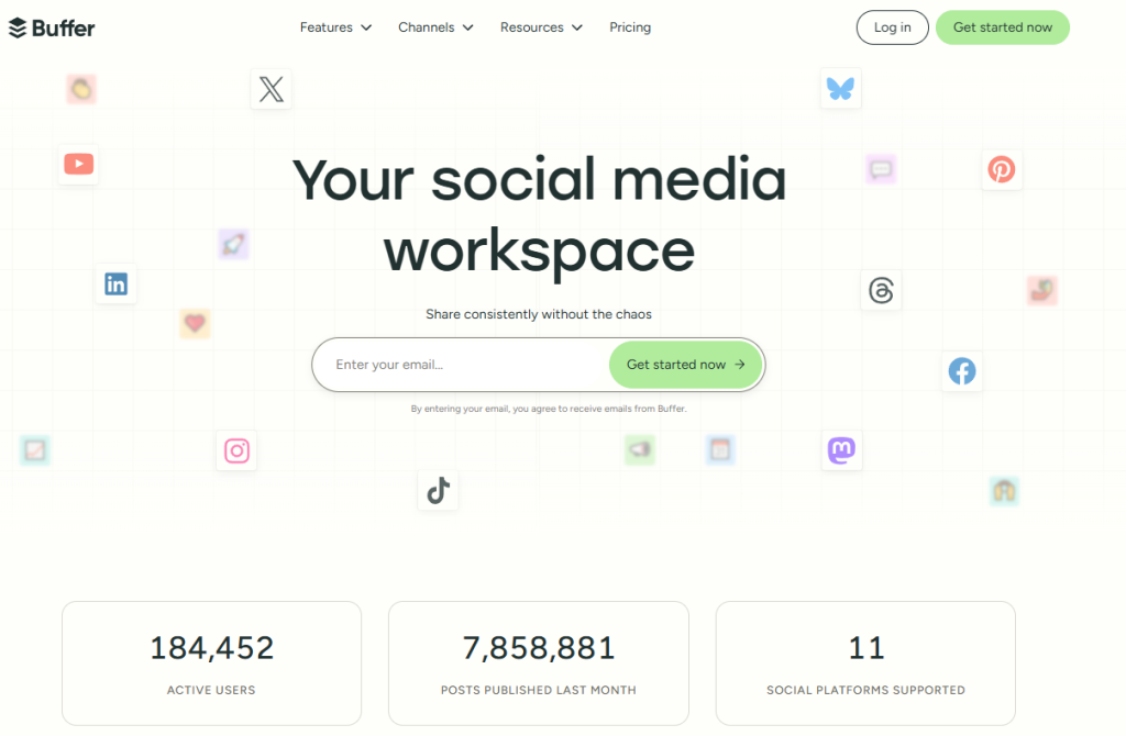 best freelance writer tools: buffer homepage