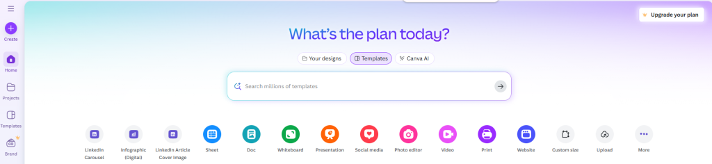 canva dashboard