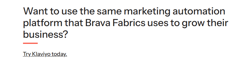 screenshot of the cta from a Klaviyo case study
